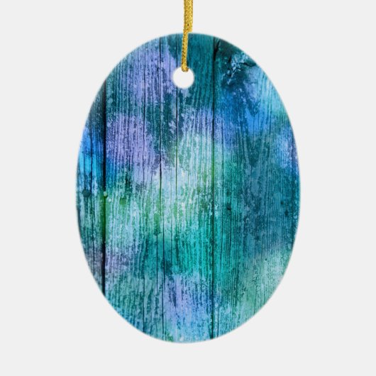 Wooden Fence Graffiti Paars Blue Green Turquoise Keramisch Ornament (Voorkant)