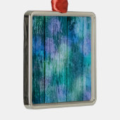 Wooden Fence Graffiti Paars Blue Green Turquoise Metalen Ornament (Rechts)