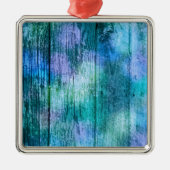 Wooden Fence Graffiti Paars Blue Green Turquoise Metalen Ornament (Voorkant)