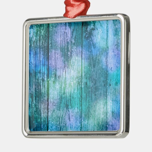 Wooden Fence Graffiti Paars Blue Green Turquoise Metalen Ornament (Links)