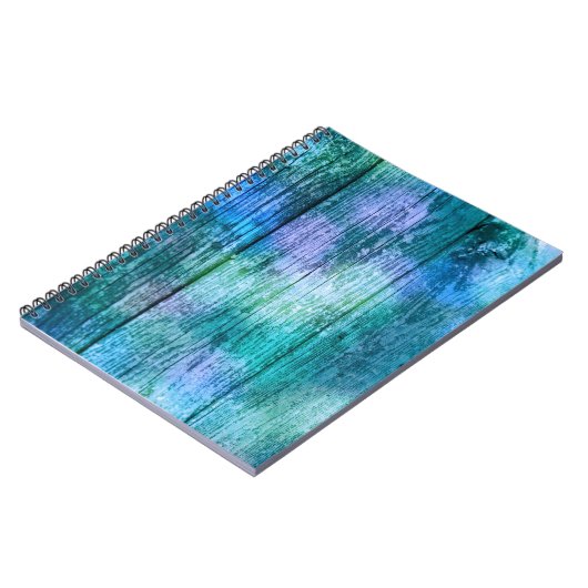 Wooden Fence Graffiti Paars Blue Green Turquoise Notitieboek (Linkerzijde)