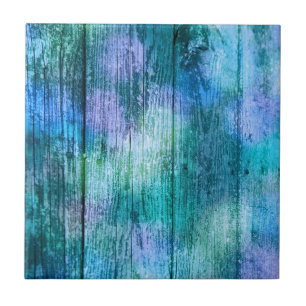 Wooden Fence Graffiti Paars Blue Green Turquoise Tegeltje