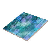 Wooden Fence Graffiti Paars Blue Green Turquoise Tegeltje (Zijkant)