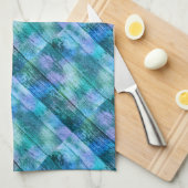 Wooden Fence Graffiti Paars Blue Green Turquoise Theedoek (Quarter Fold)