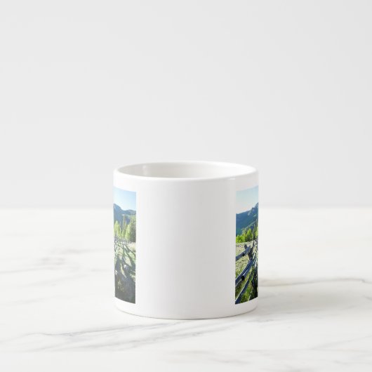 Wooden Fenceline Espresso Kop (Voorkant)