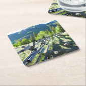 Wooden Fenceline Kartonnen Onderzetters (Schuin)