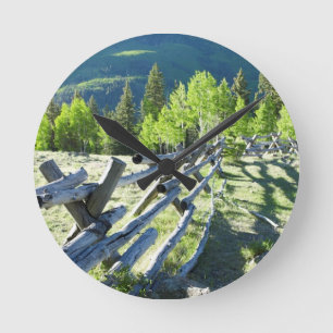 Wooden Fenceline Ronde Klok