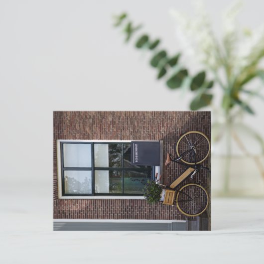 Wooden fiets briefkaart (Staand voorkant)