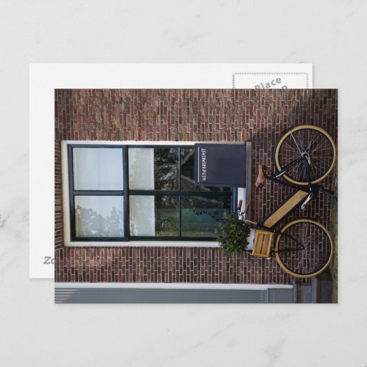 Wooden fiets briefkaart (Voorkant / Achterkant)