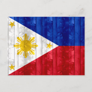 Wooden Filipino Flag Briefkaart