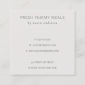 Wooden Fork Spoon Blush Floral Chef Dank je Vierkante Visitekaartje (Achterkant)