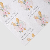 Wooden Fork Spoon Blush Pink Floral Chef Logo Tissuepapier (Detail)