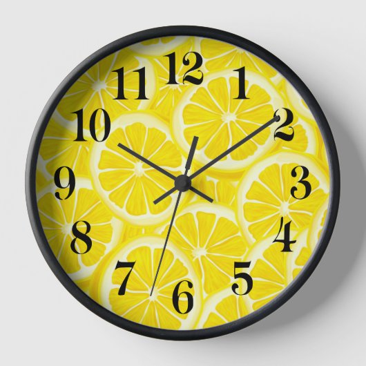 Wooden Frame Clock-Lemons Print (Voorkant)