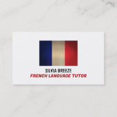 Wooden French Flag, French Language Ttorney, Teach Visitekaartje (Voorkant)