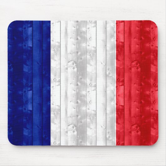 Wooden French Flag Muismat (Voorkant)