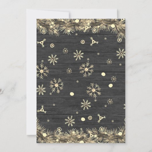 Wooden Golden Ugly Sweater kerst Uitnodiging (Achterkant)