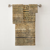 Wooden Greek Meander Pattern - Griekse sleutelvers Bad Handdoek (Insitu)