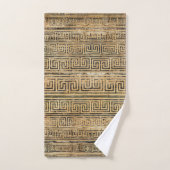 Wooden Greek Meander Pattern - Griekse sleutelvers Bad Handdoek (Handdoek)