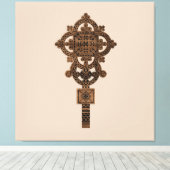 Wooden Hand Cross  Canvas Afdruk (Insitu (Houten vloer))