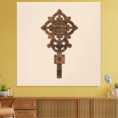 Wooden Hand Cross  Canvas Afdruk (Insitu (Woonkamer))