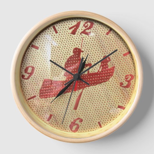 wooden handmade bamboo weaving custom wall clock  (Voorkant)
