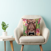 Wooden Hawaiian Tiki Luau Island Summer Floral Kussen (Stoel)