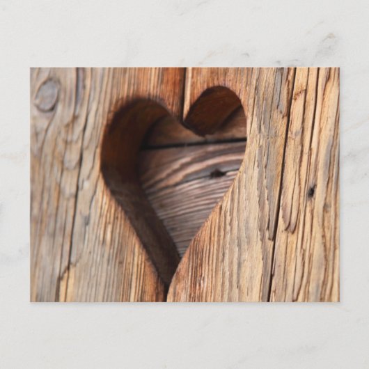 Wooden Heart Briefkaart (Voorkant)