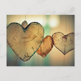 Wooden Hearts-Briefkaart Briefkaart