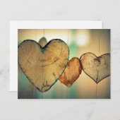 Wooden Hearts-Briefkaart Briefkaart (Voorkant / Achterkant)