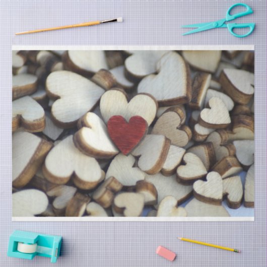 Wooden Hearts-ontkoppeling Tissuepapier (Craft)