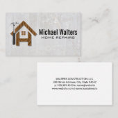 Wooden Home | Hammer | Reparatie van de bouw Visitekaartje (Voorkant / Achterkant)