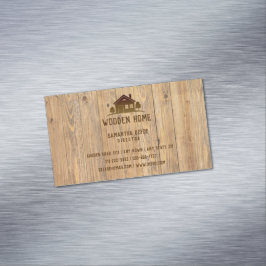 Wooden Home | Professioneel onroerend goed Magnetisch Visitekaartje