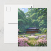 Wooden House van het bos Briefkaart (Voorkant / Achterkant)