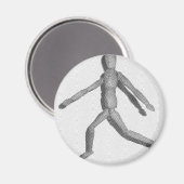 Wooden Human Mannequin Magneet (Voorkant / Achterkant)