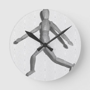 Wooden Human Mannequin Ronde Klok