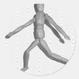 Wooden Human Mannequin Ronde Sticker