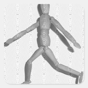 Wooden Human Mannequin Vierkante Sticker