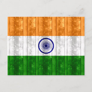 Wooden Indische vlag Briefkaart