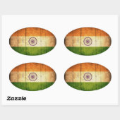 Wooden Indische vlag Ovale Sticker (Vel)