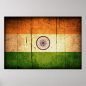Wooden Indische vlag Poster (Voorkant)
