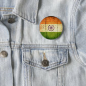 Wooden Indische vlag Ronde Button 5,7 Cm (In situ)