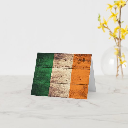 Wooden Ireland Flag Kaart (Gele Bloem)