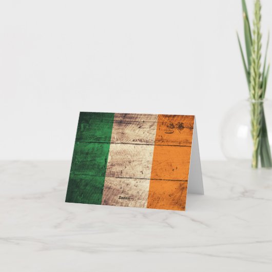 Wooden Ireland Flag Kaart (Achterkant)
