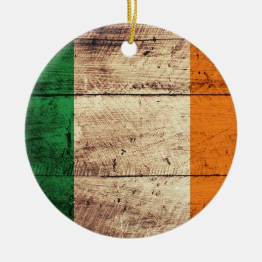Wooden Ireland Flag Keramisch Ornament (Voorkant)