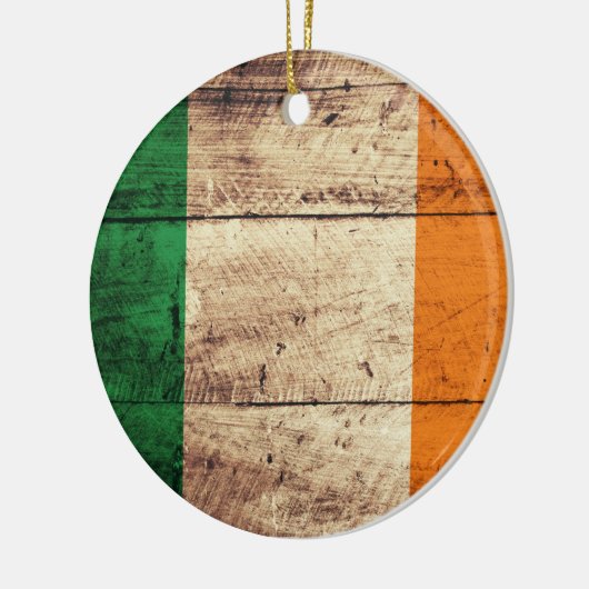 Wooden Ireland Flag Keramisch Ornament (Links)