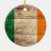 Wooden Ireland Flag Keramisch Ornament (Achterkant)