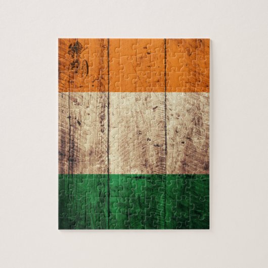 Wooden Ireland Flag Legpuzzel (Verticaal)