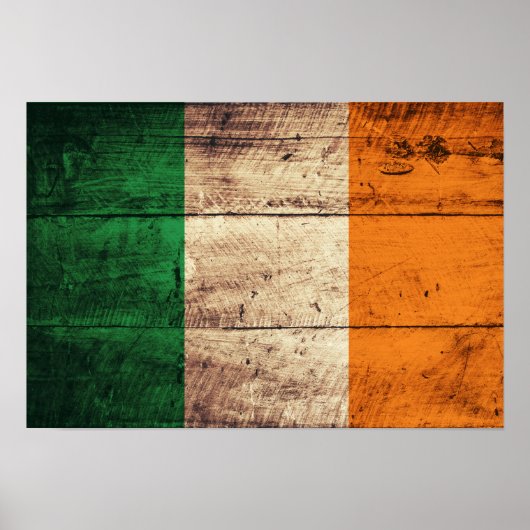 Wooden Ireland Flag Poster (Voorkant)