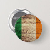 Wooden Ireland Flag Ronde Button 5,7 Cm (Voorkant /achterkant)