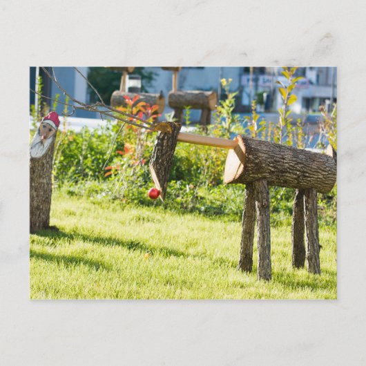 Wooden kersthert feestdagenkaart (Voorkant)
